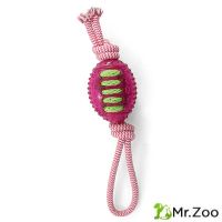 Triol (Триол) "Мяч для регби с верёвкой" из термопластичной резины игрушка для собак 90/340 мм