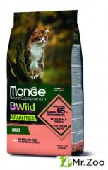 Monge (Монже) Cat BWild Grain Free Salmon беззерновой корм для кошек, лосось и горох 1,5 кг