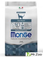 Monge (Монже) Cat Monoprotein Sterilised Trout корм для стерилизованных кошек с форелью