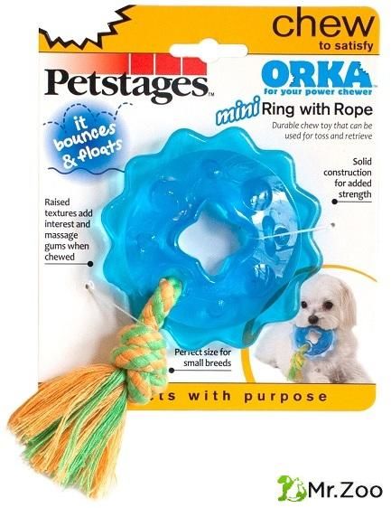 Petstages игрушка для собак Mini "ОРКА кольцо с канатом" маленькая