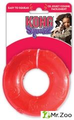 Kong (Конг) игрушка для собак Сквиз Кольцо большое резиновое с пищалкой