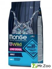 Monge (Монже) BWild Cat Anchovies Low Grain низкозерновой корм для взрослых кошек с анчоусами 1,5 кг