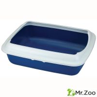 Туалет для кошек прямоугольный с бортом Triol CT04, темно-синий, 505*390*150 мм