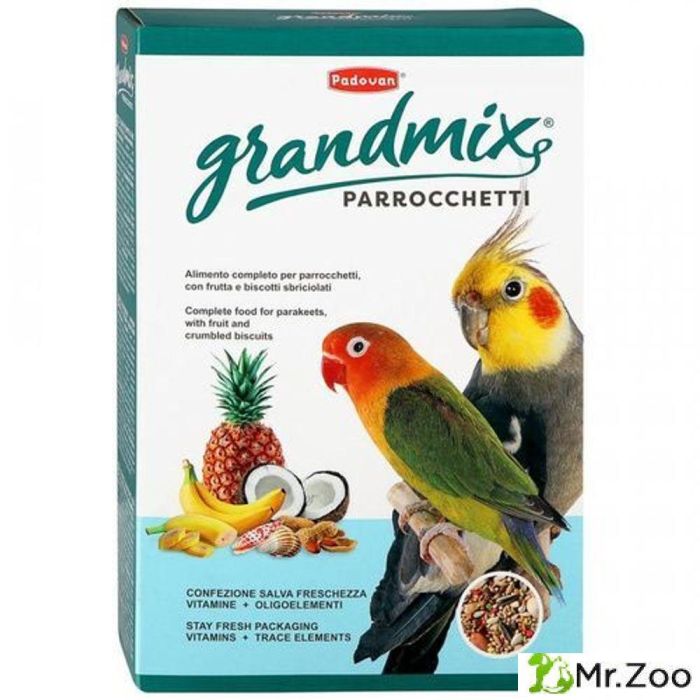 Корм Padovan GRANDMIX parroсchetti комплексный, основной для средних попугаев