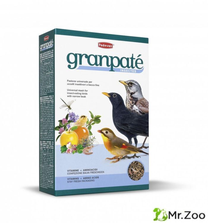 Корм Padovan GRANPTE insectes комплексный с насекомыми для насекомоядных птиц