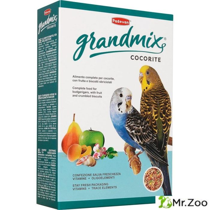 Корм Padovan GRANDMIX cocorite комплексный, основной для волнистых попугаев