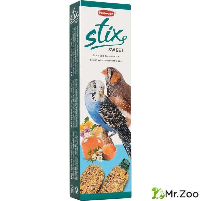 Лакомство Padovan STIX SWEET для попугаев и экзотических птиц палочки с медом и яйцом