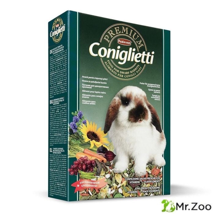 Корм Padovan PREMIUM coniglietti комплексный для кроликов и молодняка