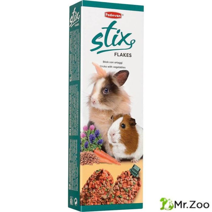 Лакомство Padovan STIX FLAKES coniglietti для кроликов и морских свинок палочки овощные