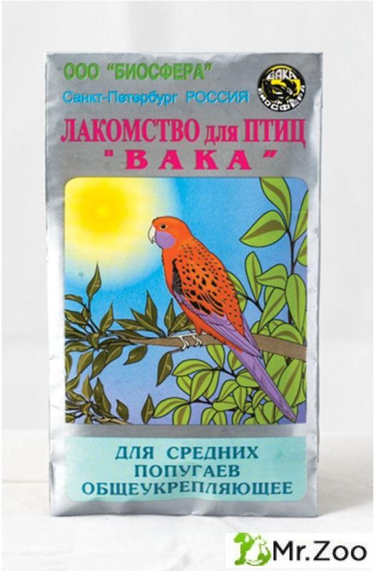 ВАКА витаминное лакомство для средних попугаев общеукрепляющее