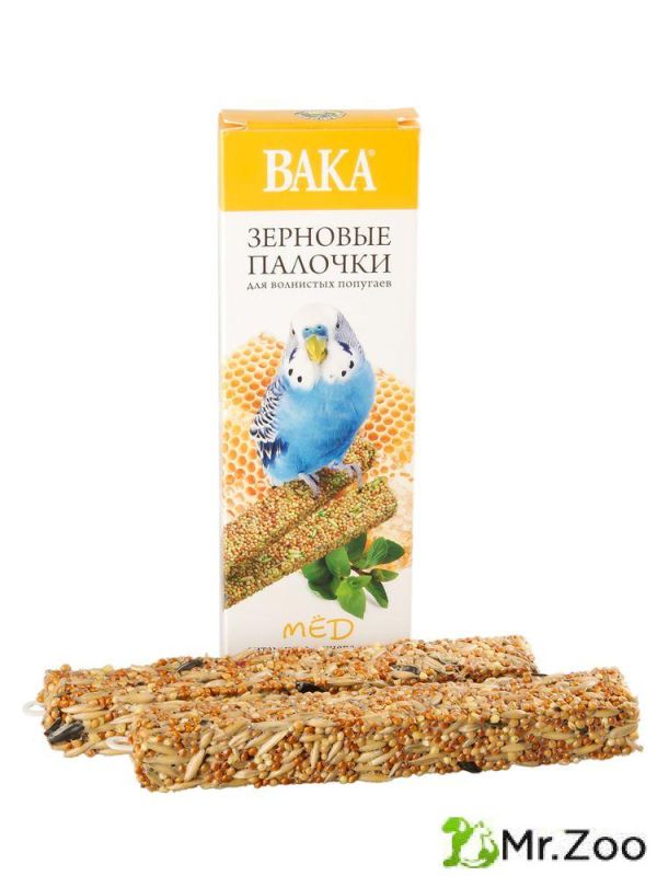 ВАКА зерновые палочки для волнистых попугаев с медом 2 шт