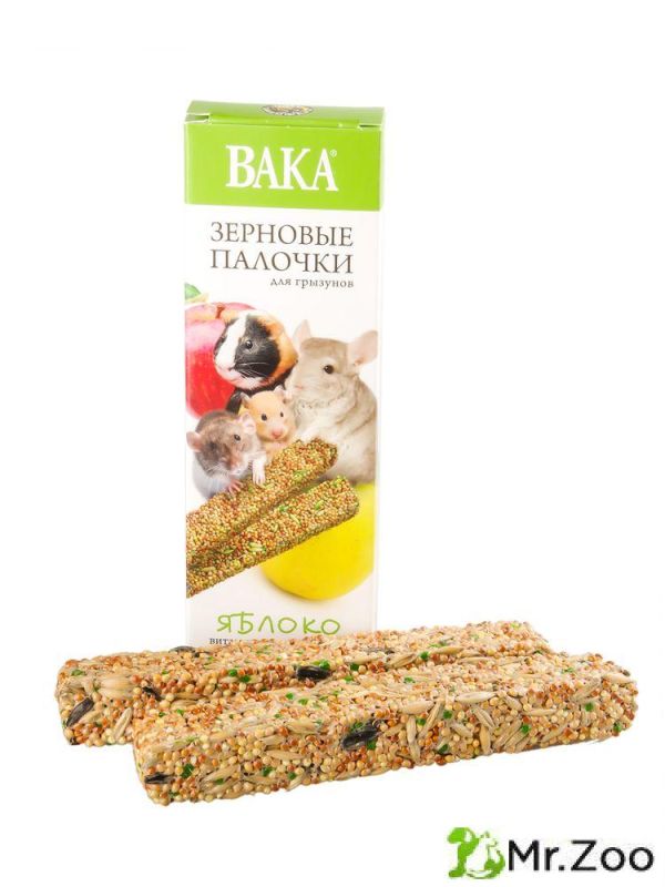 ВАКА зерновые палочки для грызунов "яблоко" 2 шт