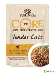 Влажный корм CORE TENDER CUTS для кошек, из курицы с куриной печенью в виде нарезки в соусе