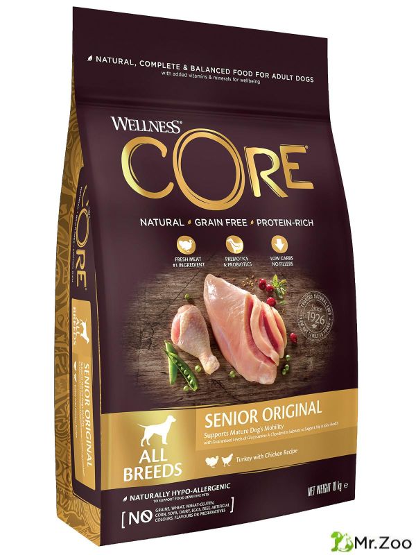 Сухой корм CORE для пожилых собак всех пород из индейки с курицей