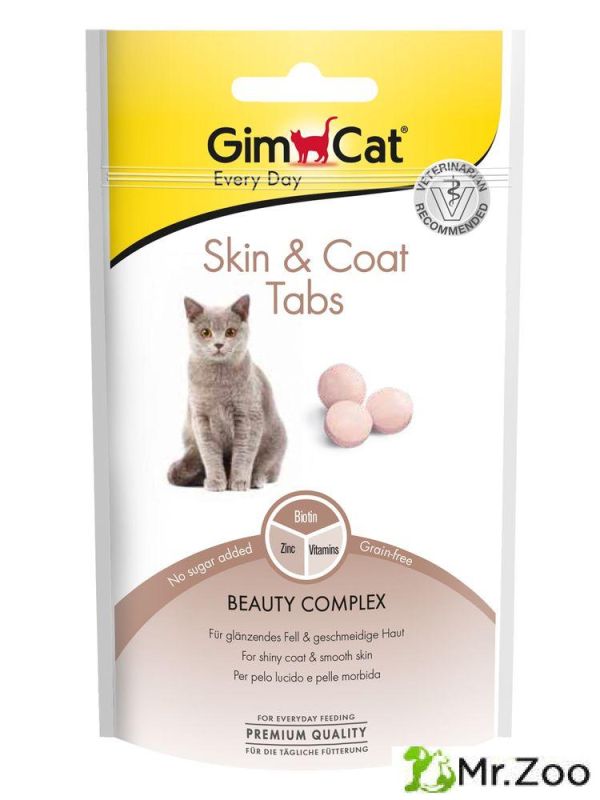 Витамины GimCat Скин энд Коат для здоровой кожи и блестящей шерсти у кошек,