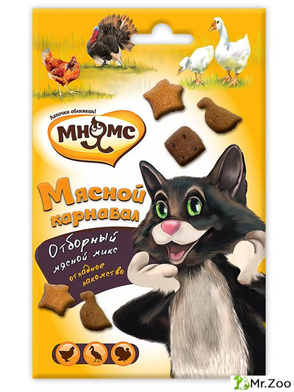 Лакомство Мнямс Мясной карнавал для кошек утка индейка курица