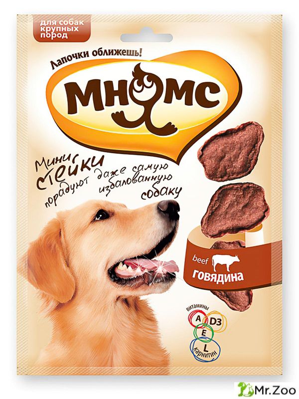 Лакомство Мнямс Стейки для собак крупных пород