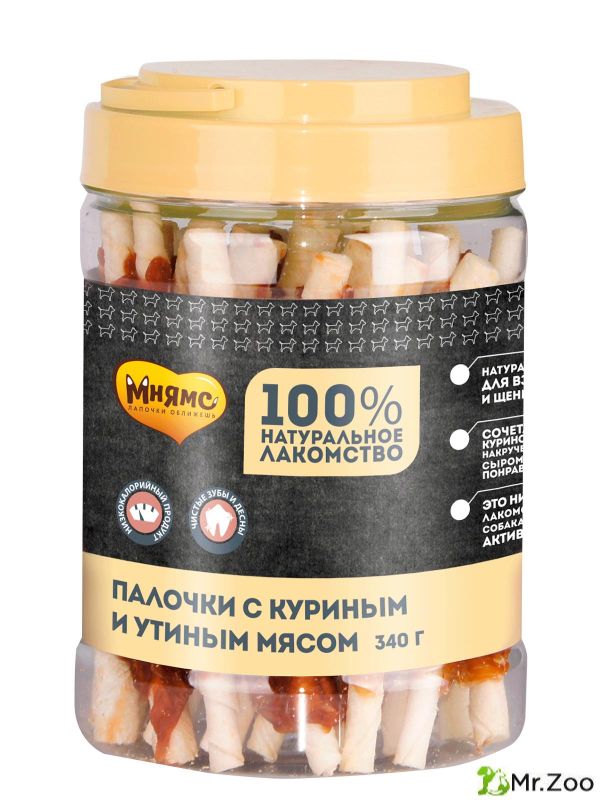 Лакомство Мнямс для собак палочки с куриным и утиным мясом