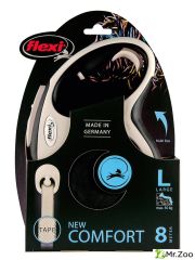 Поводок-рулетка Flexi New Comfort L. Лента 8 м. для собак до 50 кг. Черный