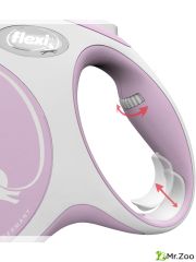 Поводок-рулетка Flexi New Comfort M. Лента 5 м. для собак до 25 кг. Розовый