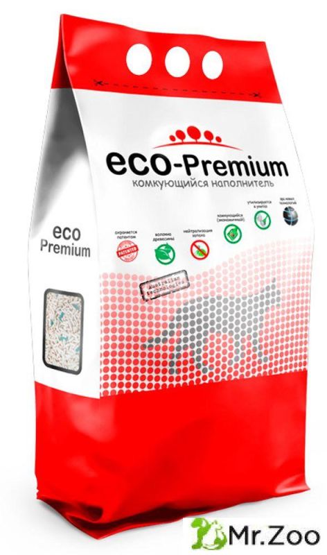 ECO Premium GREEN наполнитель древесный без запаха 20 кг