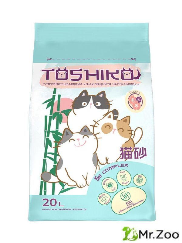 Toshiko Сакура комкующийся наполнитель древесный  7,6 кг