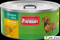 Корм консервированный для собак Четвероногий гурман "Готовый обед Потрошки с гречкой",
