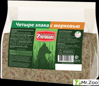 Каша моментальная для собак Четвероногий гурман "Хлопья 4 злака с морковью",
