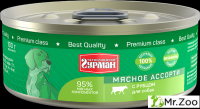 Корм консервированный для собак Четвероногий гурман "Мясное ассорти с рубцом",