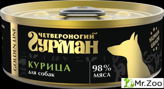 Корм консервированный для собак Четвероногий гурман "Golden line Курица",