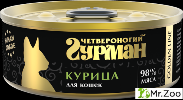 Корм консервированный для кошек Четвероногий гурман "Golden line Курица",