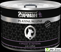 Корм консервированный для собак Четвероногий гурман "Platinum line Сердце и печень",