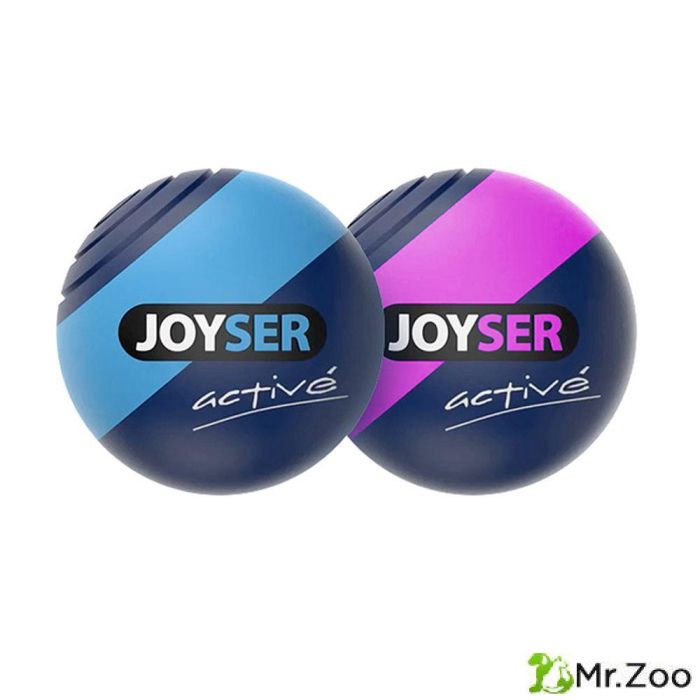 Игрушка для собак JOYSER Active Два резиновых мяча с пищалкой M голубой, розовый, 6,3 см