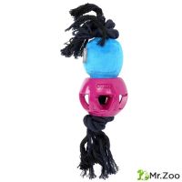 Игрушка для собак JOYSER Cageball Funhead Jack с резиновым мячом и пищалкой M розовый, 37 см