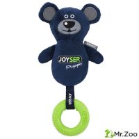 Игрушка для собак JOYSER Puppy Мишка с резиновым кольцом и пищалкой S/M синий, 21 см