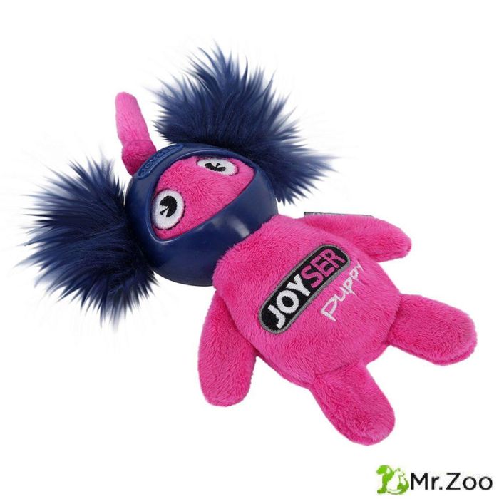 Игрушка для собак JOYSER Puppy Белка в резиновом шлеме с пищалкой S розовая, 14 см