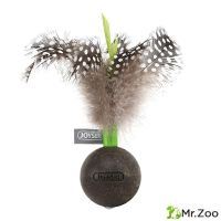 Игрушка для кошек JOYSER Catnip Ball Мячик из спрессованной кошачьей мяты с перьями зеленый, 13 см