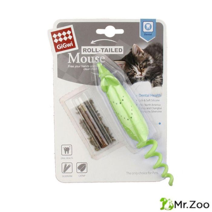 Gigwi REFILLABLE CATNIP Игрушка для кошек Мышка резиновая 16,5 см