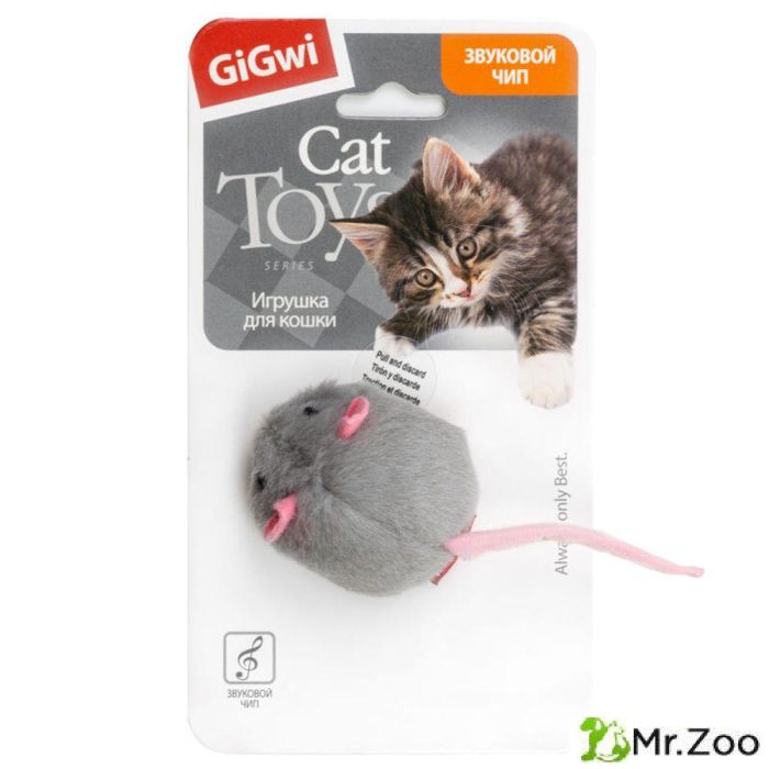 Gigwi MELODY CHASER Игрушка для кошек Мышка со звуковым чипом 6см