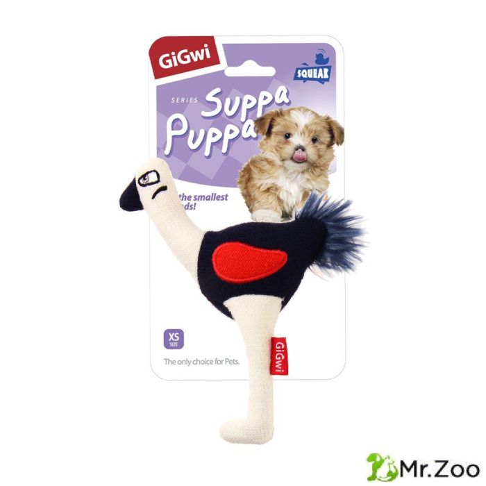 Gigwi PUFFER ZOO игрушка для собак страус с пищалкой 15 см