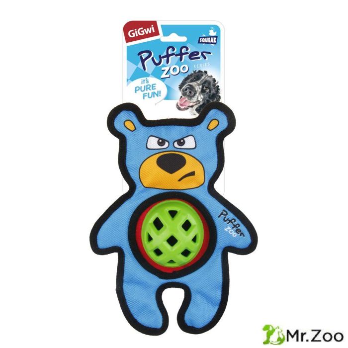 Gigwi PUFFER ZOO игрушка для собак медведь с пищалкой 26 см
