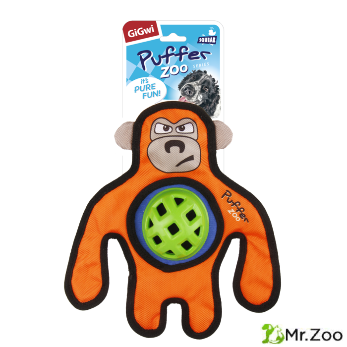 Gigwi PUFFER ZOO игрушка для собак обезьяна с пищалкой 26 см