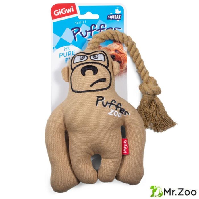 Gigwi PUFFER ZOO игрушка для собак обезьяна с пищалкой 31 см