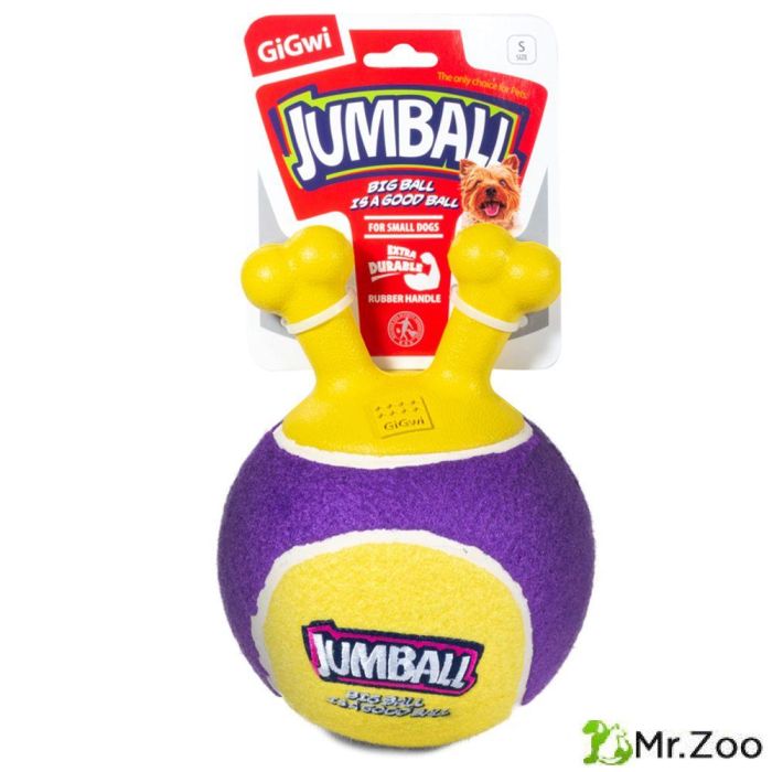 Gigwi JUMBALL игрушка для собак мяч теннисный c ручками желтый 18 см