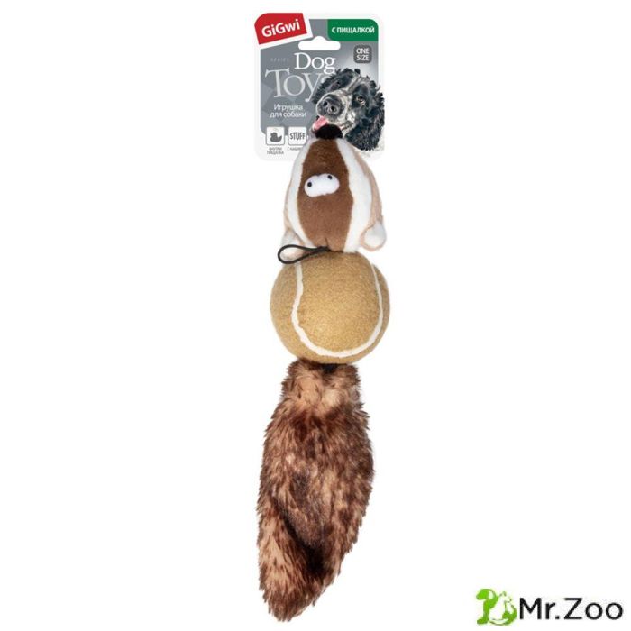 Gigwi CATCH & FETCH игрушка для собак барсук с пищалками 32 см