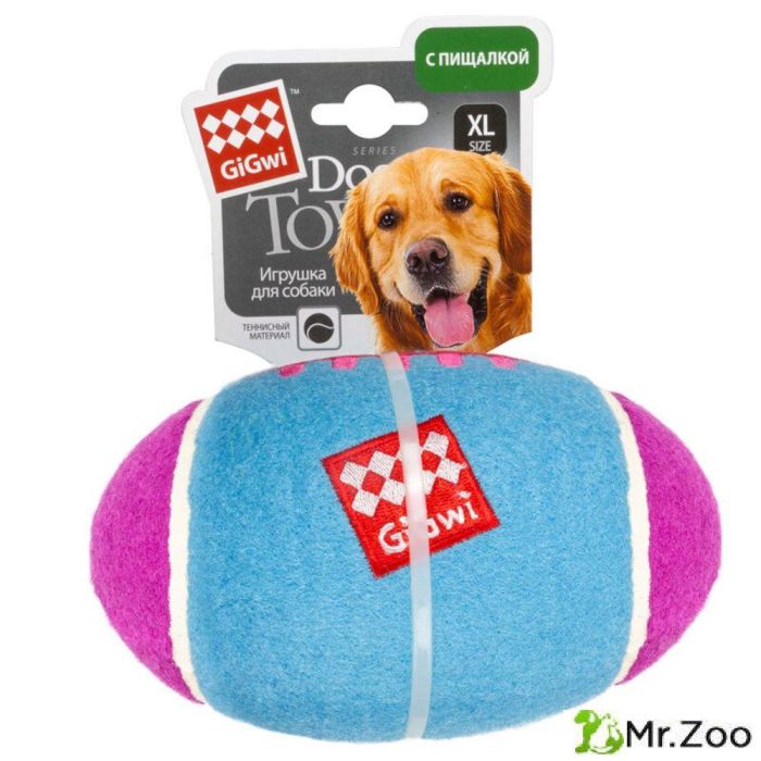 Gigwi Dog Toys для собак большой регби-мяч с пищалкой 17 см
