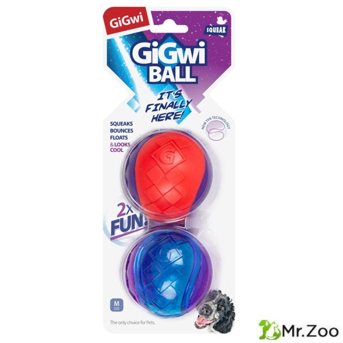Gigwi BALL игрушка для собак два мяча с пищалкой 6 см