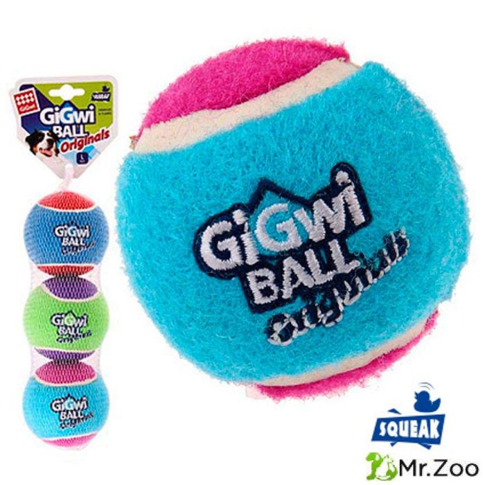 Gigwi BALL Originals игрушка для собак три мяча с пищалкой 8 см