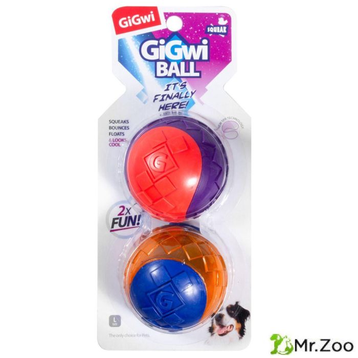 Gigwi BALL игрушка для собак два мяча с пищалкой 8 см