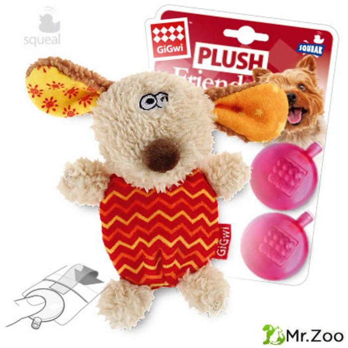 Gigwi PLUSH FRIENDZ игрушка для собак собачка со сменными пищалками 13 см